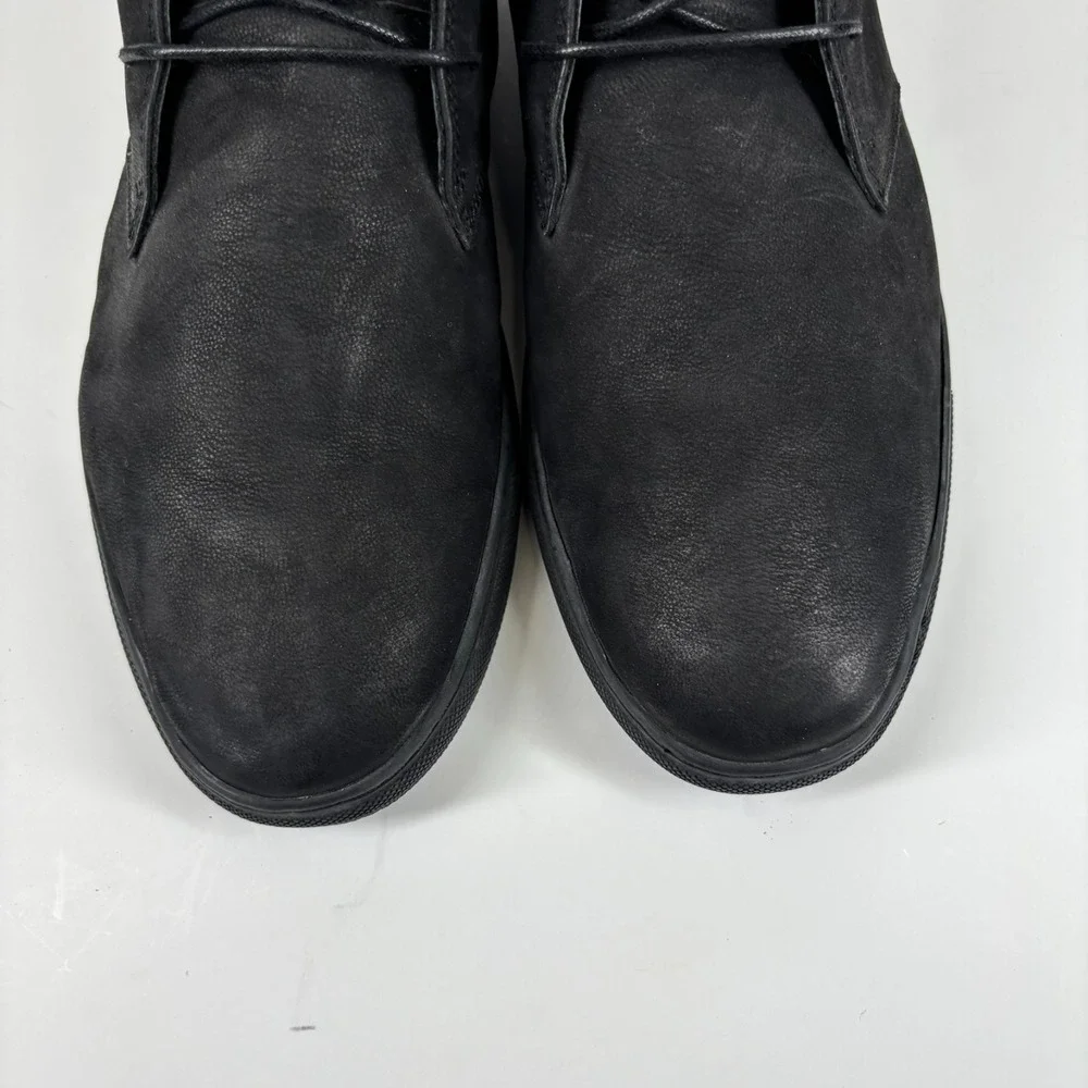 Banana Republic Men's US 9.5M Black Leather Shearling-Lined Comfort Chukka Boots